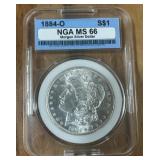 1884-O MORGAN SILVER DOLLAR MS66