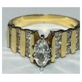 14KT YELLOW GOLD DIAMOND RING 4.73 GRS