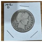 1912-D BARBER HALF DOLLAR