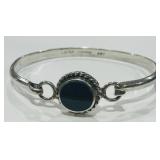 STERLING SILVER 0NYX BANGLE 18.2 GRS