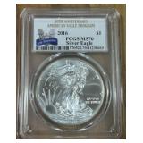 2016  AMERICAN EAGLE SILVER COIN MS70