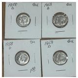 4 PCS SILVER DIMES