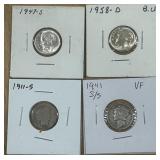 4 PCS SILVER DIME