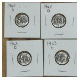 4 PCS SILVER DIME