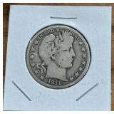 1911 BARBER HALF DOLLAR