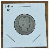 1916-D BARBER QUARTER
