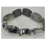 STERLING SILVER ONYX BRACELET 33.4 GRS