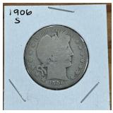 1906-S BARBER HALF DOLLAR