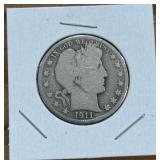 1911 BARBER HALF DOLLAR