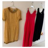 M - THREE WOMENS EVENING DRESSES SIZE 6 (R29)