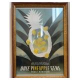 M - DOLE PINEAPPLE PRINT FRAMED 10X14" (L2)