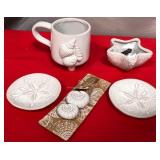 43 - COASTAL CERAMIC MUG SET