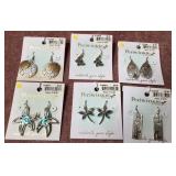 9 - SIX PAIR COSTUME JEWELRY EARRINGS (W102)