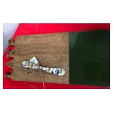 43 - RUSTIC WOOD CHEESE BOARD SET (B57)