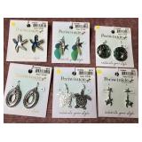 9 - SIX PAIR COSTUME JEWELRY EARRINGS (W98)