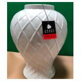 43 - THREE HANDS WHITE CERAMIC VASE (P20)