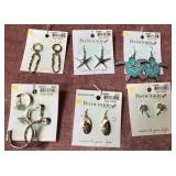 9 - SIX PAIR COSTUME JEWELRY EARRINGS (W96)