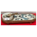 43 - OYSTER SERVING TRAY WITH SPOON (C100)