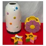 43 - COLORFUL CERAMIC VASE SET (C38)