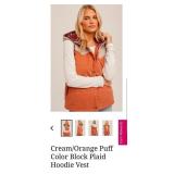 9 - COCO+CARMEN CREAM/ORANGE HOODIE VEST S/M