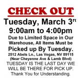 AUCTION PICK UP DAY & HOURS