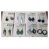 9 - EIGHT PAIR COSTUME JEWELRY EARRINGS (W112)