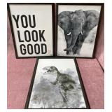 43 - THREE PIECES ART FRAMED 24X18"EA (T37)