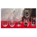 43 - ELEGANT GLASSWARE AND PITCHER SET (C71)