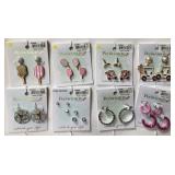 9 - EIGHT PAIR COSTUME JEWELRY EARRINGS (W106)