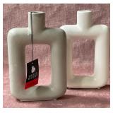 43 - TWO THREE HANDS CERAMIC VASES (T6)
