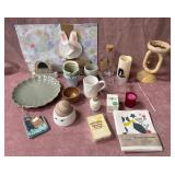 43 - EASTER DECOR, CANDLE HOLDERS, MUGS, MORE