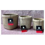 43 - TRIO OF THREE HANDS PLANTER POTS (T17)