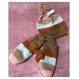 9 - HADLEY WREN KNIT HAT & MITTENS SET (W64)