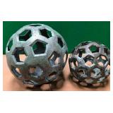 43 - PAIR OF THREE HANDS PIERCED DECOR ORBS (P1)