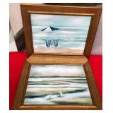 43 - FRAMED COASTAL BEACH ART