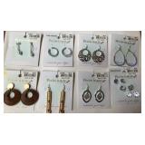 9 - EIGHT PAIR COSTUME JEWELRY EARRINGS (W95)