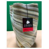 43 - THREE HANDS ART GLASS VASE 10"T (S163)
