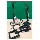 43 - METAL DISPLAY EASEL, LIGHTED TREE, FRAMES