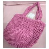 9 - PINK WOVEN SUMMER HANDBAG