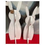 43 - RUSTIC WHITE WOOD BUNNIES (B74)