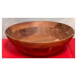 43 - LARGE HANDCRAFTED WOOD SALAD BOWL