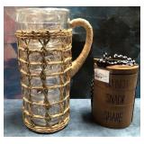 43 - WOVEN PITCHER AND SNACK JAR (D107)