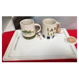 43 - LAKE LIFE MUGS WITH TRAY (B85)