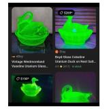 Z - THREE PIECES VINTAGE URANIUM GLASS (L32)