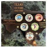 Z - FOUR QUEENS LTD ED TEXAS CASINO CHIPS PLAQUE