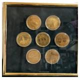 Z - COLLECTION OF $2 CASINO CHIPS FRAMED 9'SQ