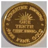 SUNSHINE MINT 1/10 .9999 GOLD COIN (978)