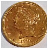 1900 U.S. $5 GOLD COIN (823)