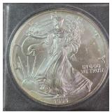 1995 - 1oz FINE SILVER ONE DOLLAR (579 AQ)