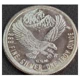 .999 FINE SILVER ONE TROY OUNCE (887 V)
